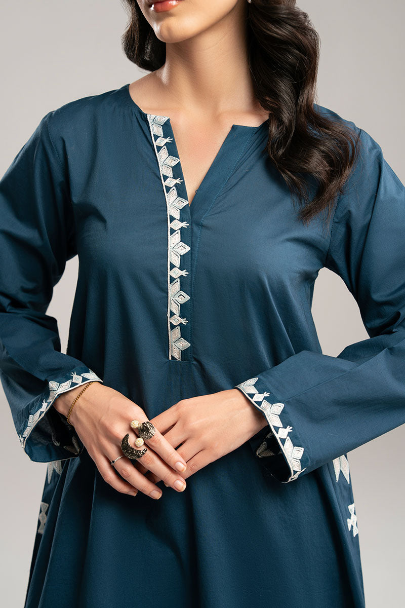 Cross Stitch | Exclusive Pret | Deep Blue-2PC (Shirt & Trouser), image 2