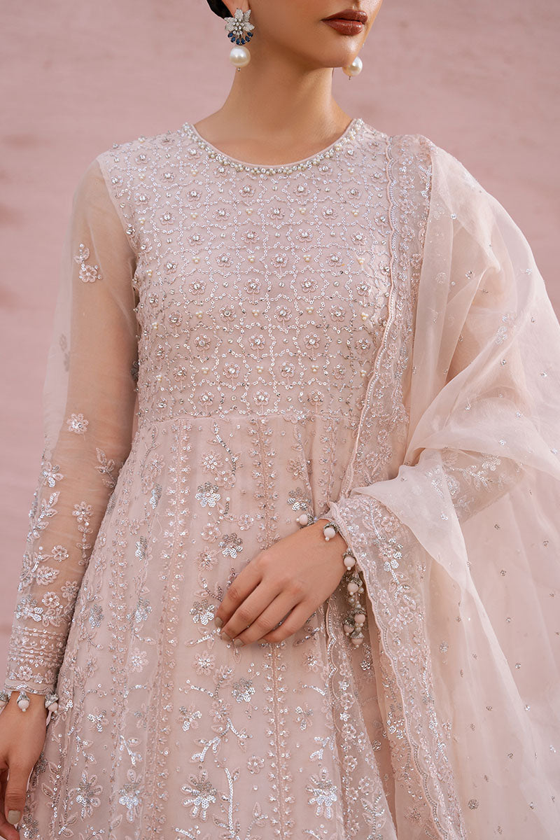 Cross Stitch | Wedding Pret | Carnation Charm-2PC Organza Embroidered Pret