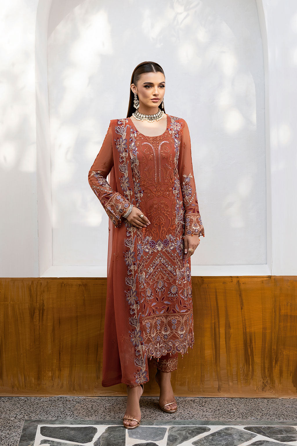 Ramsha | Chevron Chiffon Collection | A-1007 -  Ramsha Ladies Clothes - Original Designer Dress - House of Maryam