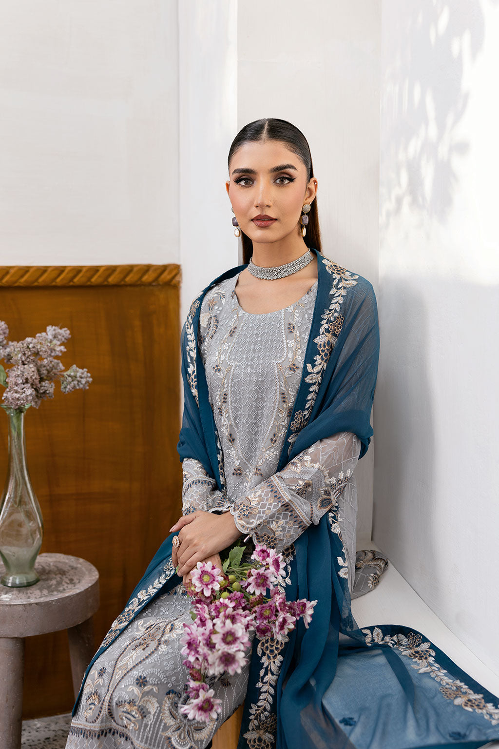 Ramsha | Chevron Chiffon Collection |A-1001 -  Ramsha Ladies Clothes -  House of Maryam