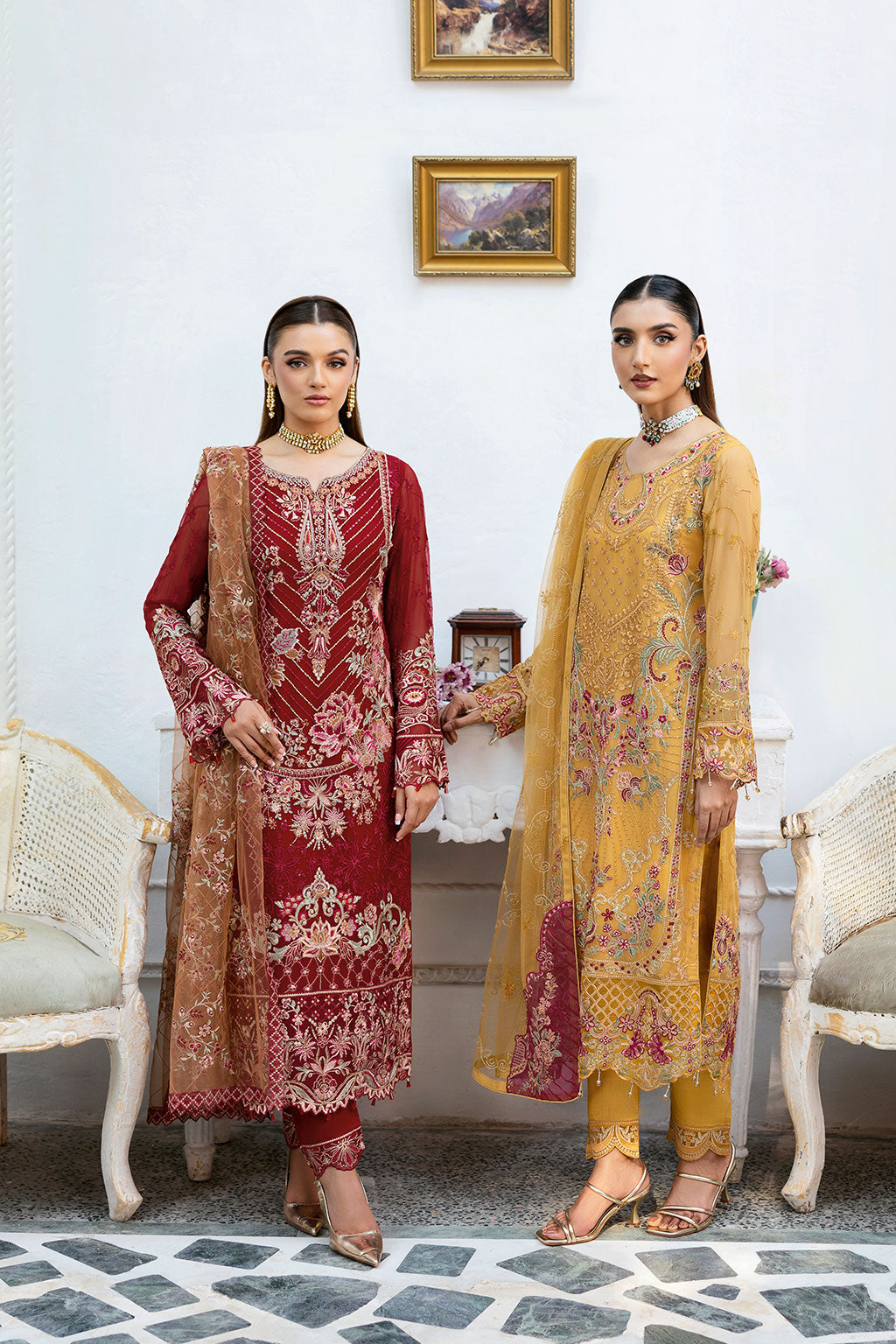 Ramsha | Chevron Chiffon Collection | A-1004 -  Ramsha Ladies Clothes - Original Designer Dress - House of Maryam
