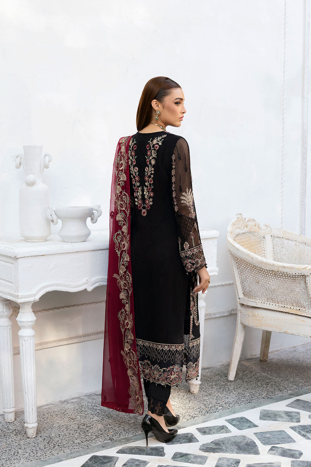 Ramsha | Chevron Chiffon Collection | A-1008 -  Ramsha Ladies Clothes - Original Designer Dress - House of Maryam