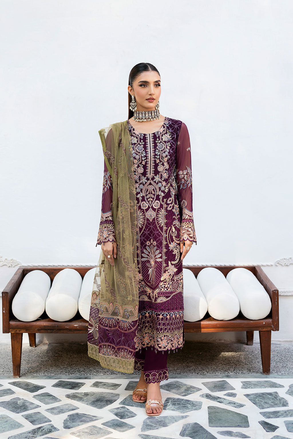 Ramsha | Chevron Chiffon Collection | A-1002 -  Ramsha Ladies Clothes - Original Designer Dress - House of Maryam