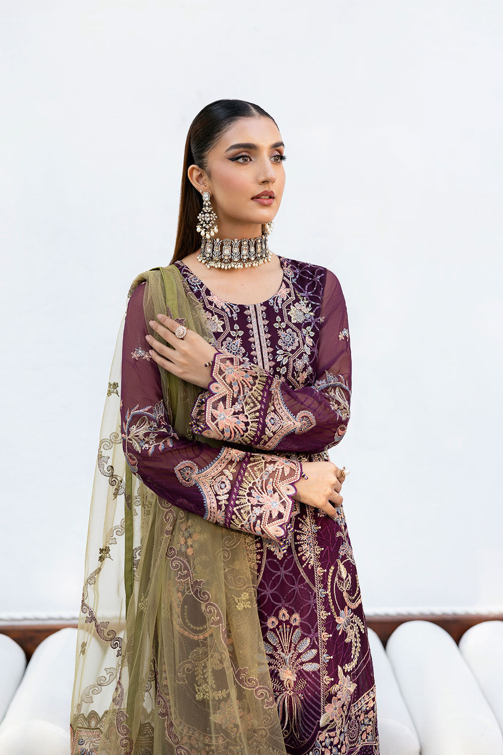 Ramsha | Chevron Chiffon Collection | A-1002 -  Ramsha Ladies Clothes - Original Designer Dress - House of Maryam