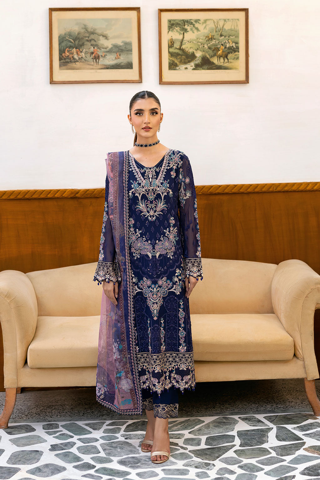 Ramsha | Chevron Chiffon Collection | A-1012 -  Ramsha Ladies Clothes - Original Designer Dress - House of Maryam
