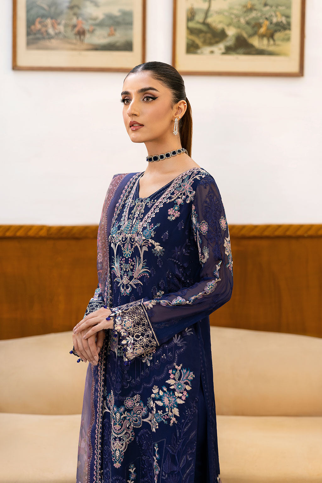 Ramsha | Chevron Chiffon Collection | A-1012 -  Ramsha Ladies Clothes - Original Designer Dress - House of Maryam