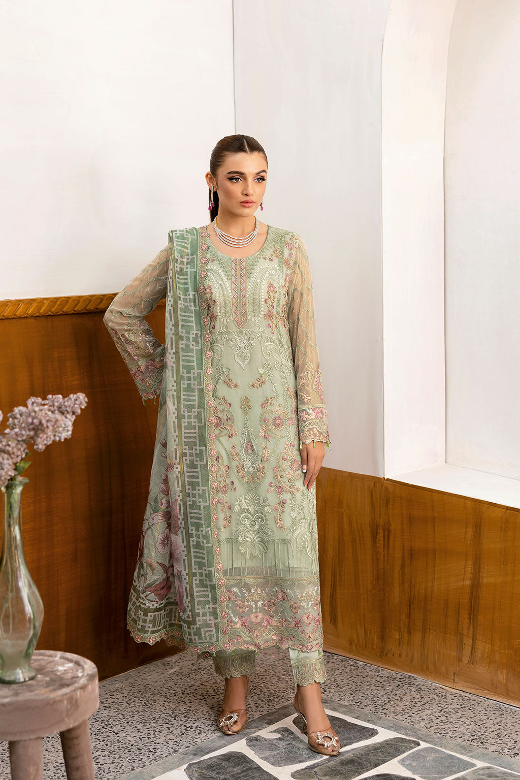 Ramsha | Chevron Chiffon Collection | A-1003 -  Ramsha Ladies Clothes - Original Designer Dress - House of Maryam