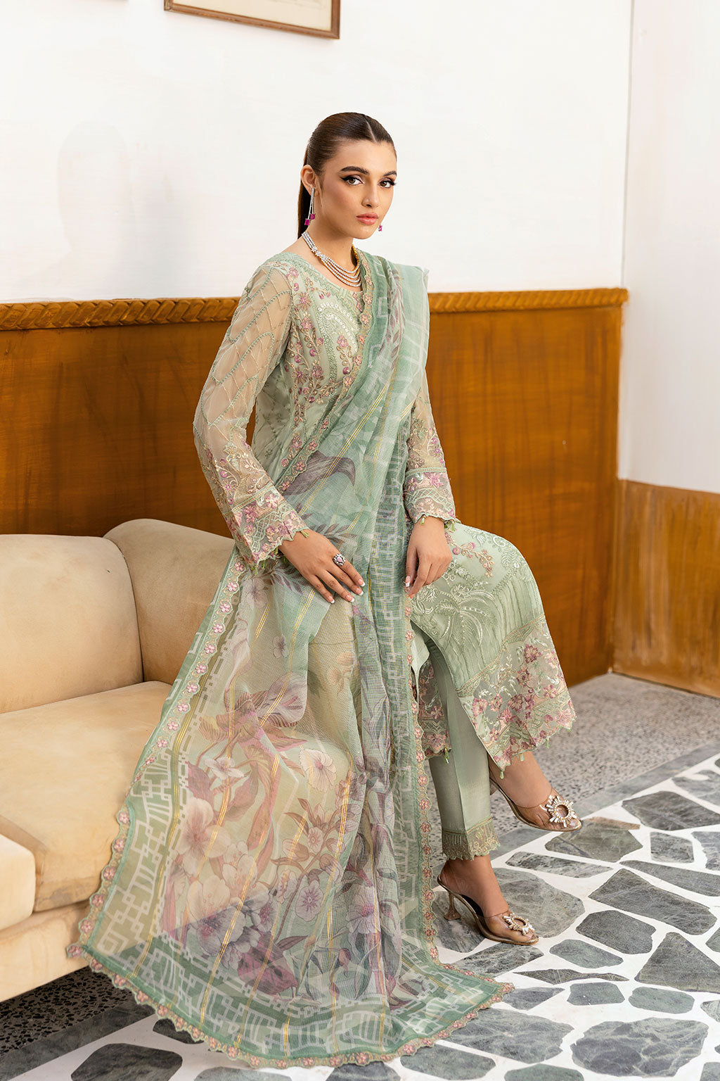 Ramsha | Chevron Chiffon Collection | A-1003 -  Ramsha Ladies Clothes - Original Designer Dress - House of Maryam