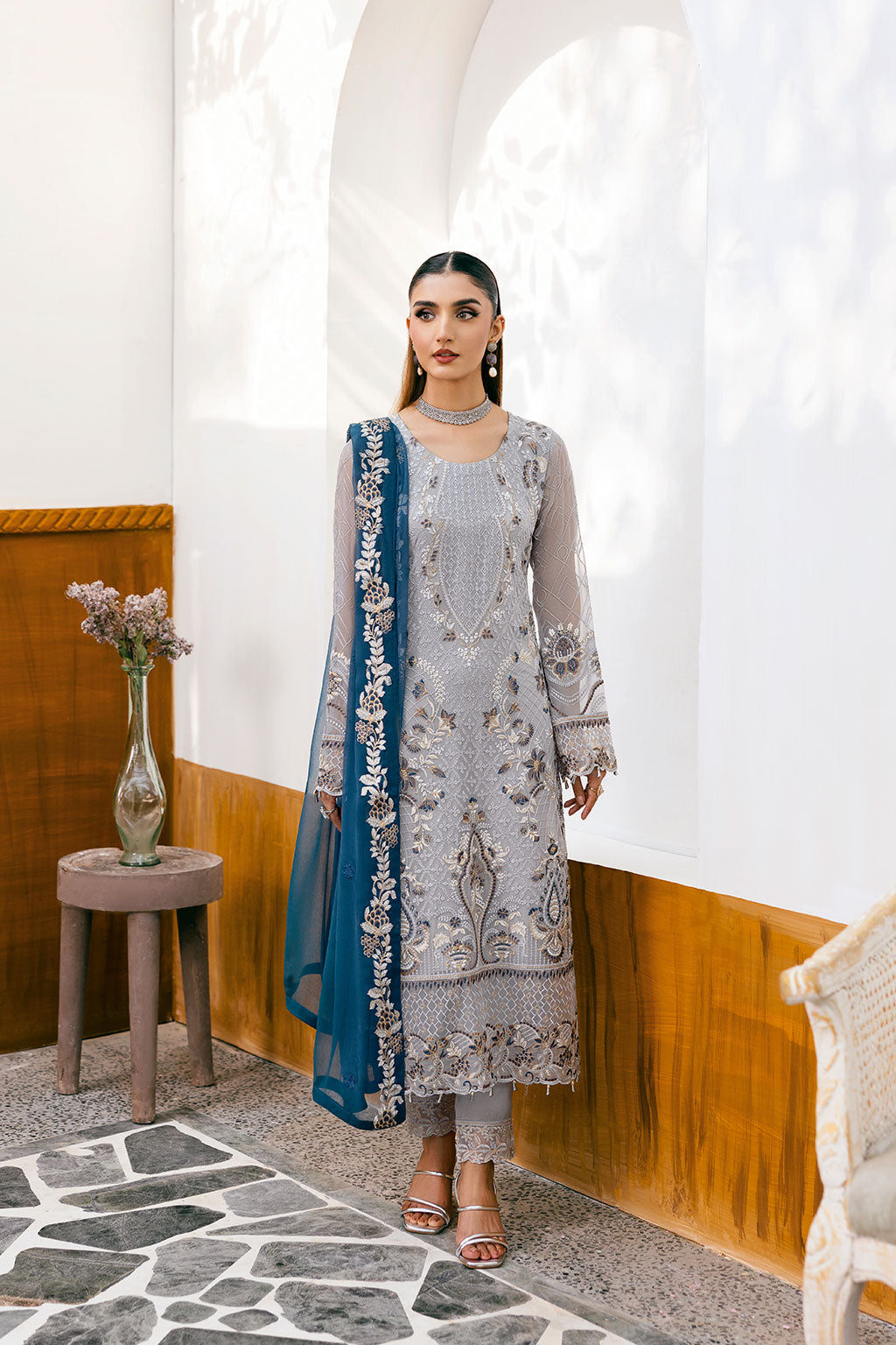 Ramsha | Chevron Chiffon Collection |A-1001 -  Ramsha Ladies Clothes -  House of Maryam