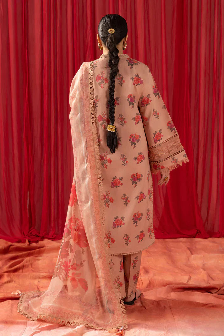 Alizeh | Sheen Lawn Prints 24 | Coral Peach -  Alizeh Luxury - Original Designer Dress - House of Maryam