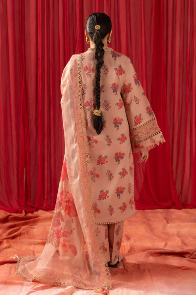 Alizeh | Sheen Lawn Prints 24 | Coral Peach -  Alizeh Luxury - Original Designer Dress - House of Maryam
