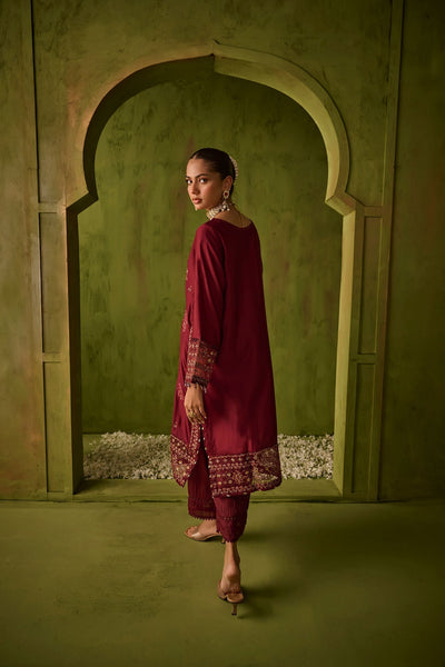 Dhanak | Festive Formals | SS24DU-3197 MAROON 3Pcs -  Dhanak Formal - Original Designer Dress - House of Maryam
