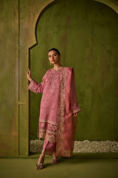 Dhanak | Festive Formals | SS24DU-3193 PINK 3Pcs -  Saffron Formal - Original Designer Dress - House of Maryam