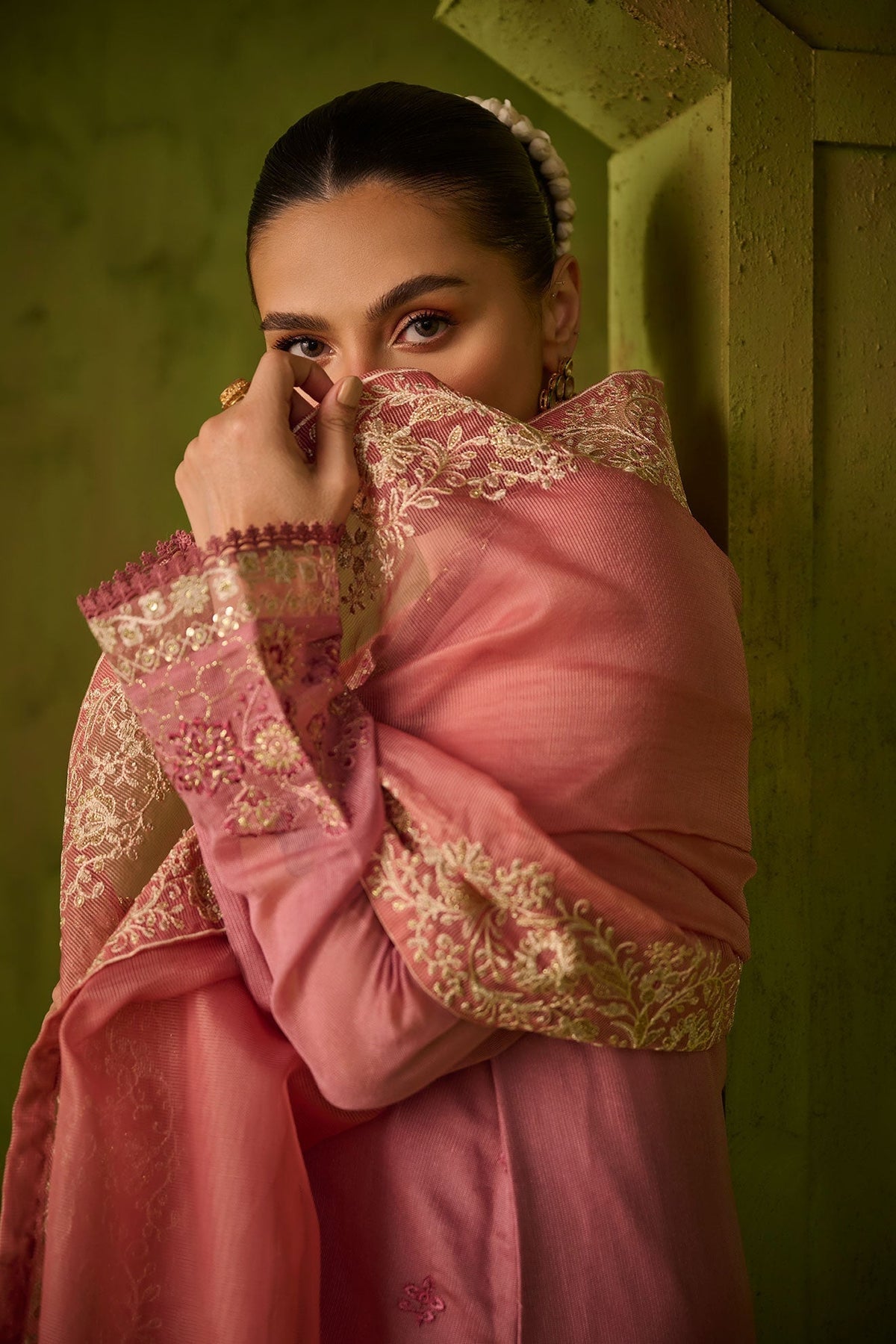 Dhanak | Festive Formals | SS24DU-3193 PINK 3Pcs -  Saffron Formal - Original Designer Dress - House of Maryam
