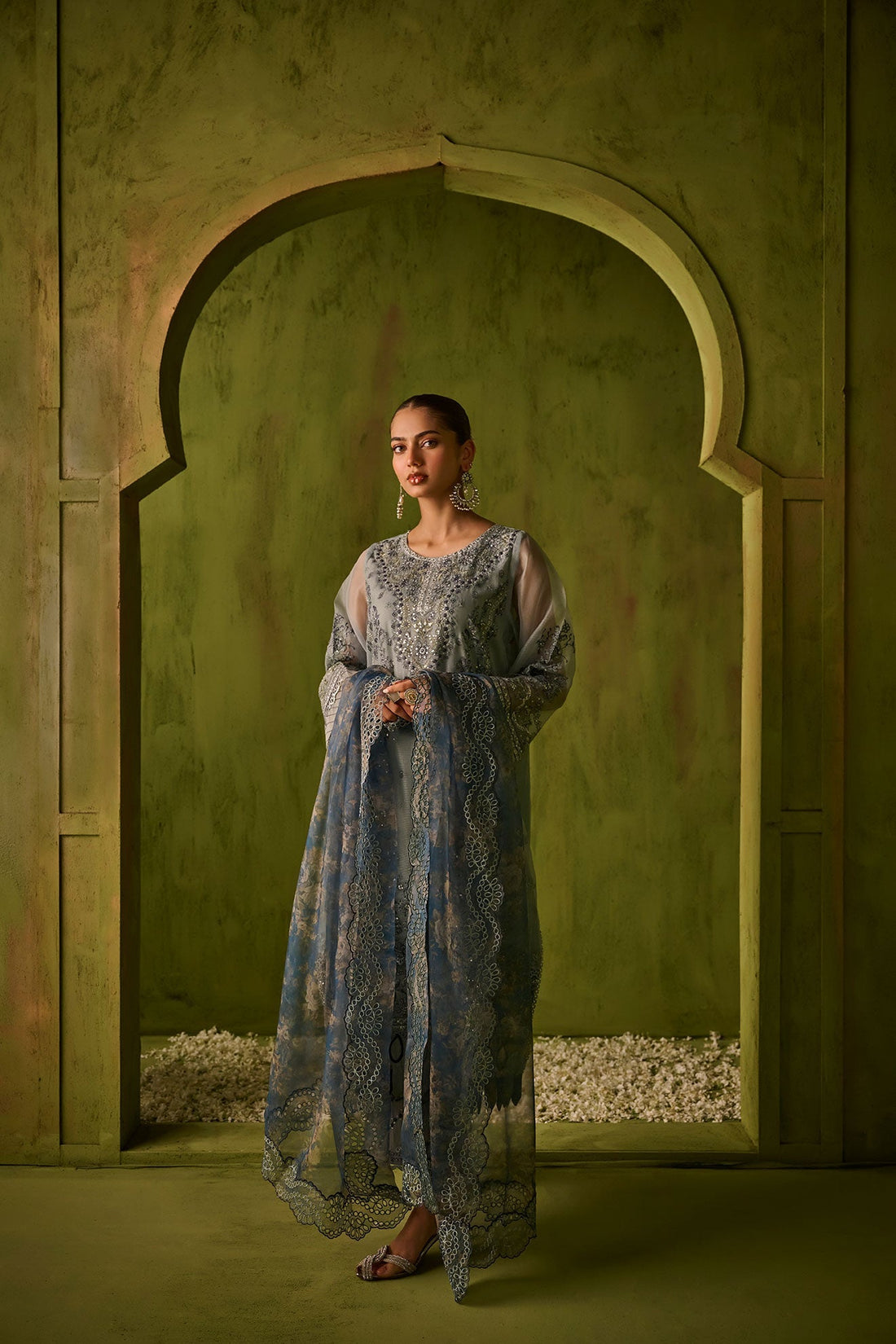 Dhanak | Festive Formals | SS24DU-3196 BLUE 3Pcs by Designer Dhanak - House of Maryam - Pakistani Designer Ethnic Wear in {{ shop.shopifyCountryName }}