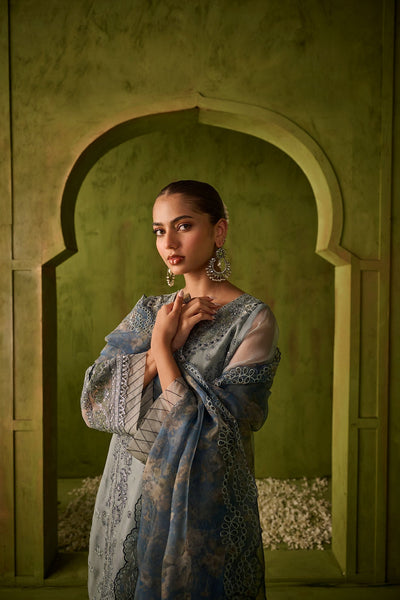 Dhanak | Festive Formals | SS24DU-3196 BLUE 3Pcs -  Dhanak Formal - Original Designer Dress - House of Maryam
