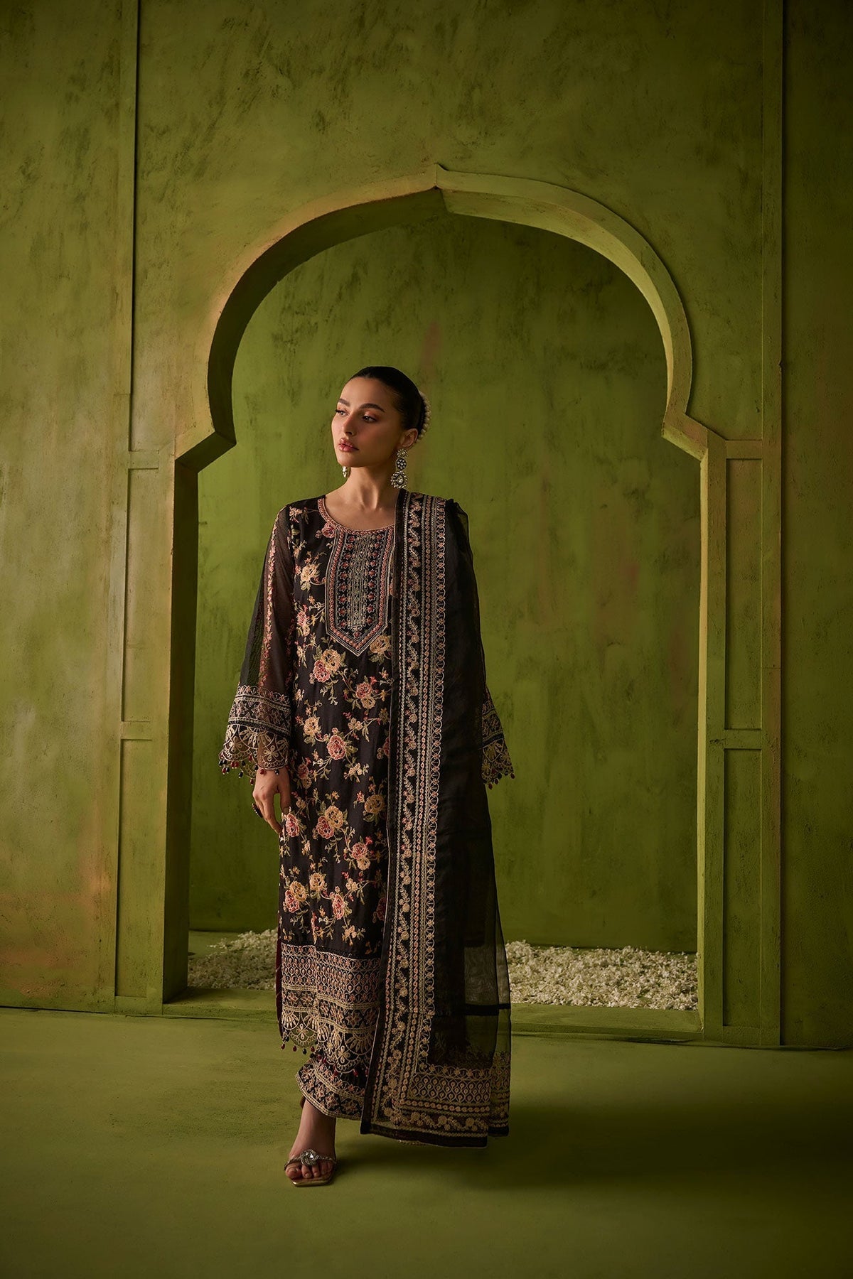 Dhanak | Festive Formals | SS24DU-3192 BLACK 3Pcs -  Dhanak Formal - Original Designer Dress - House of Maryam