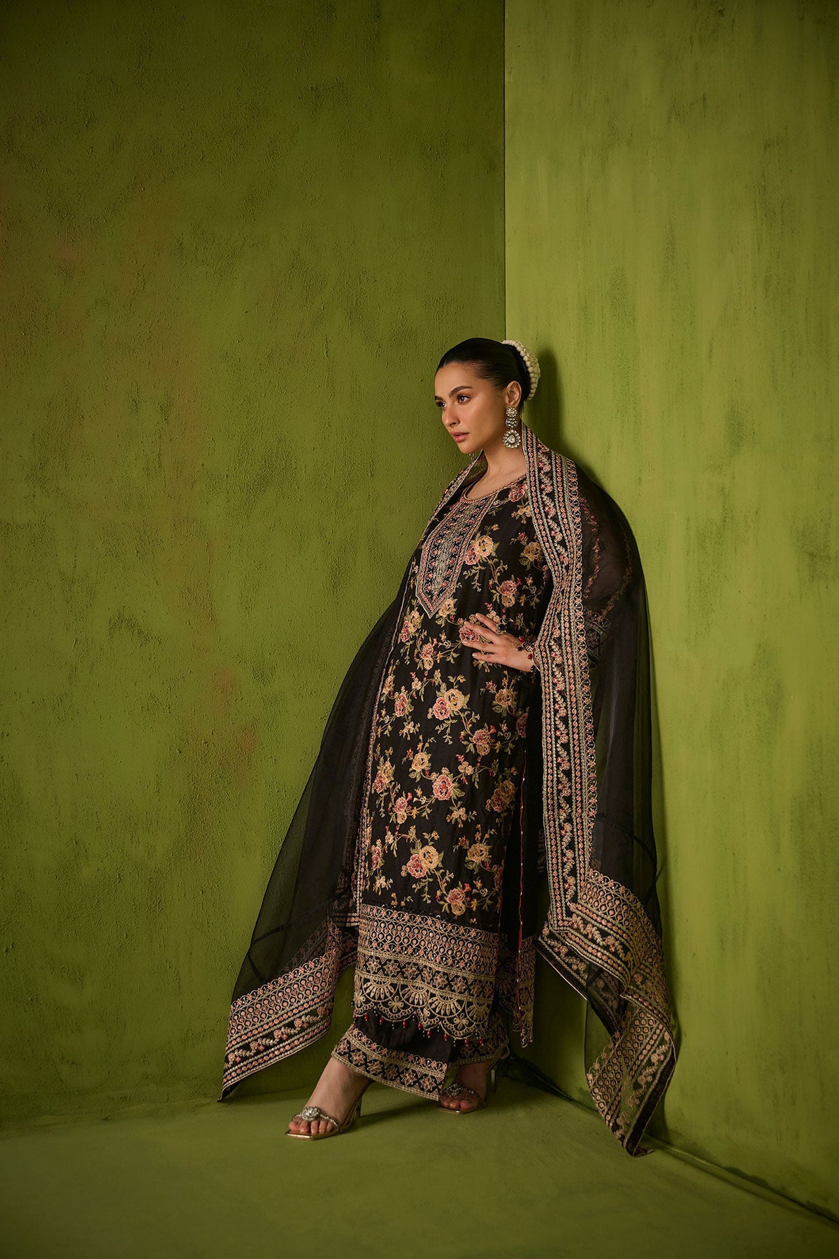 Dhanak | Festive Formals | SS24DU-3192 BLACK 3Pcs -  Dhanak Formal - Original Designer Dress - House of Maryam