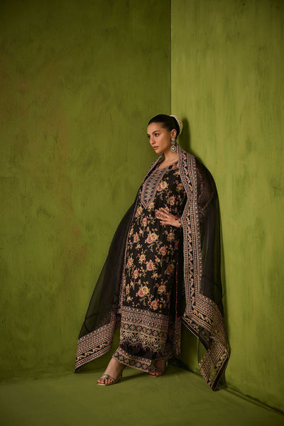 Dhanak | Festive Formals | SS24DU-3192 BLACK 3Pcs -  Dhanak Formal - Original Designer Dress - House of Maryam