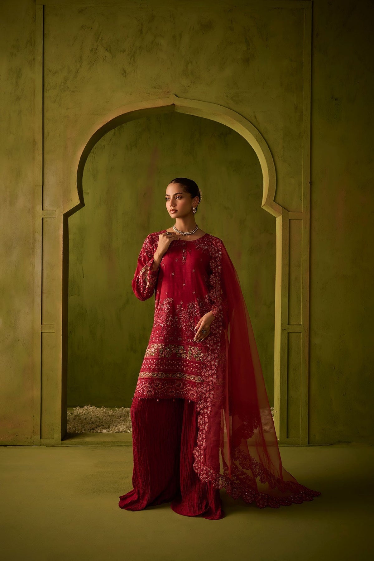 Dhanak | Festive Formals | SS24DU-3200 DARK-PINK 3Pcs -  Dhanak Formal - Original Designer Dress - House of Maryam
