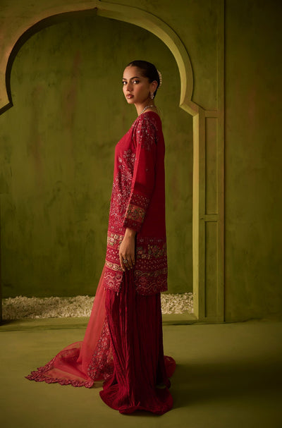 Dhanak | Festive Formals | SS24DU-3200 DARK-PINK 3Pcs -  Dhanak Formal - Original Designer Dress - House of Maryam