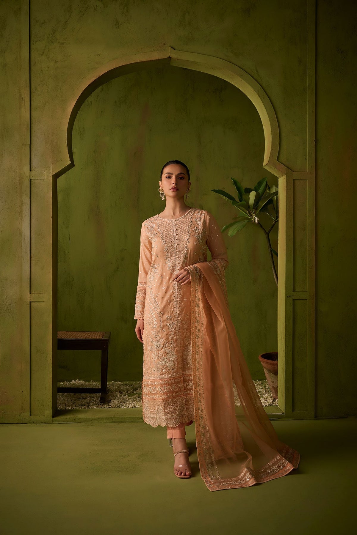 Dhanak | Festive Formals | SS24DU-3199 L-PINK 3Pcs -  Dhanak Formal - Original Designer Dress - House of Maryam