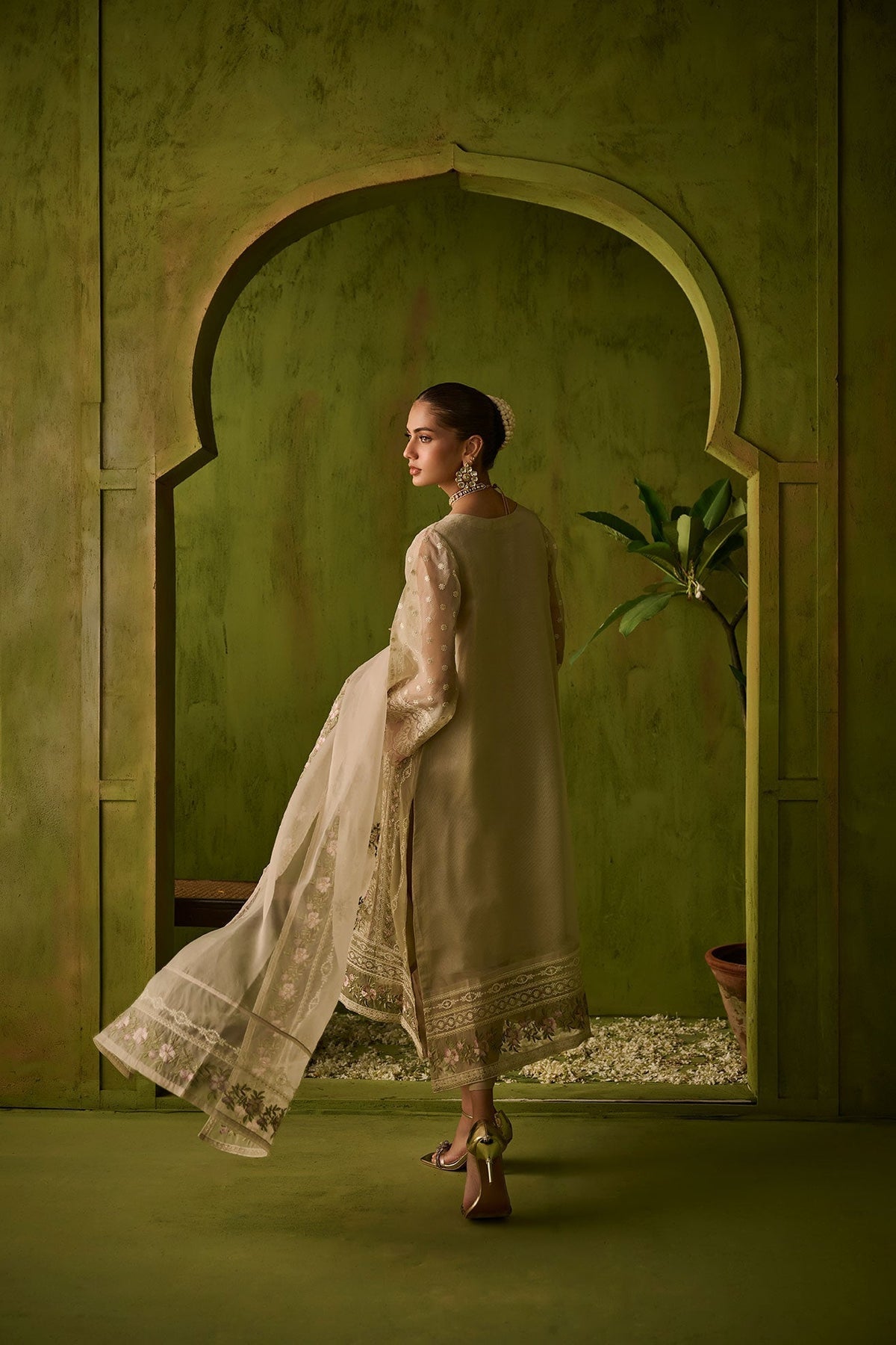 Dhanak | Festive Formals | SS24DU-3194 BEIGE 3Pcs -  Dhanak Luxury - Original Designer Dress - House of Maryam