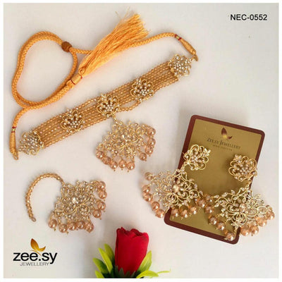 Crystal Necklace-0552 -  Zeesy Necklace Sets - Original Designer Dress - House of Maryam