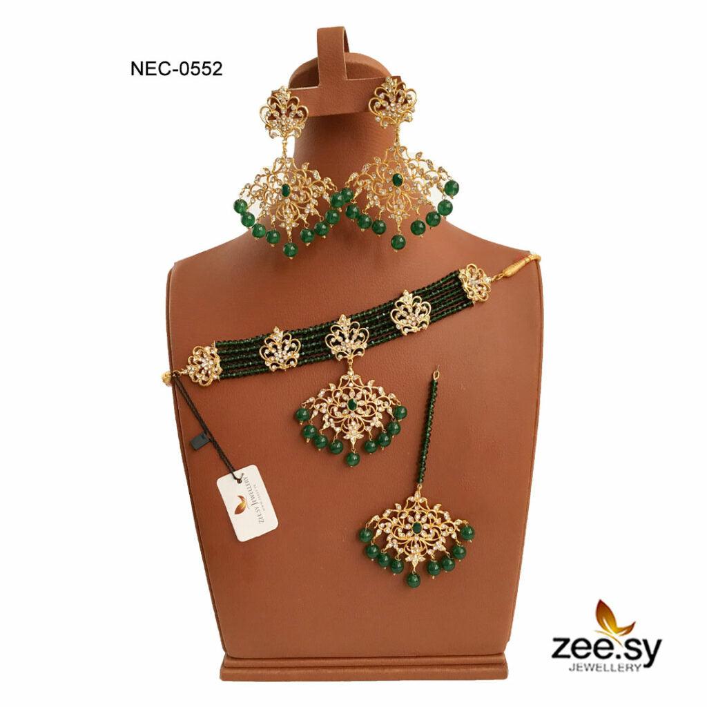 Crystal Necklace-0552 -  Zeesy Necklace Sets - Original Designer Dress - House of Maryam