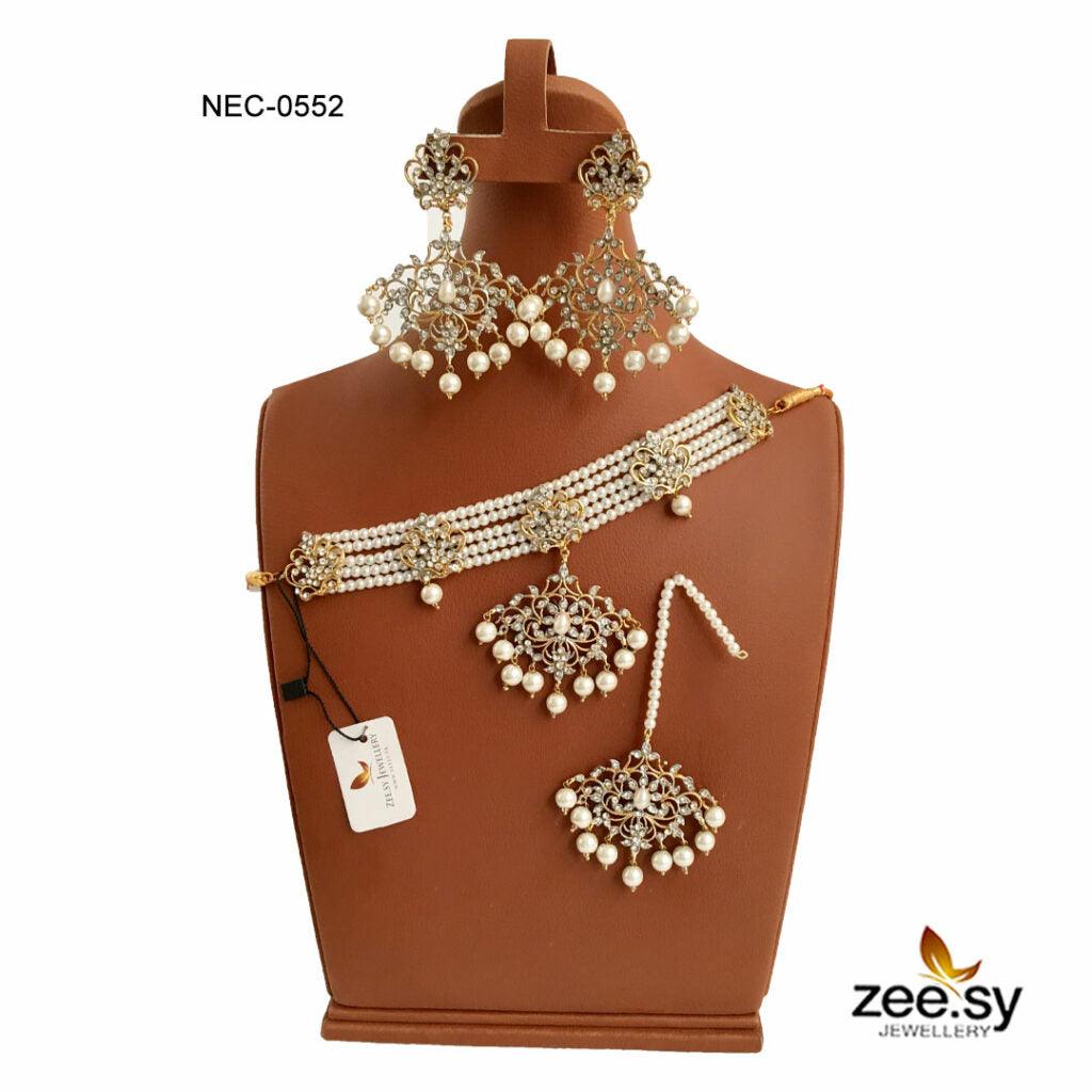 Crystal Necklace-0552 -  Zeesy Necklace Sets - Original Designer Dress - House of Maryam