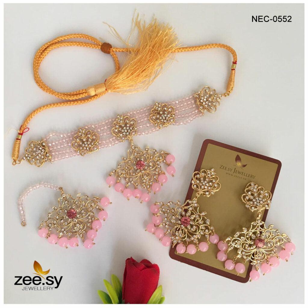 Crystal Necklace-0552 -  Zeesy Necklace Sets - Original Designer Dress - House of Maryam