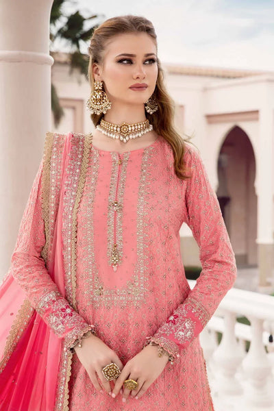 Maria B | Sateen Formals 23 | Candy Pink CST-701 -  Maria B Formal - Original Designer Dress - House of Maryam