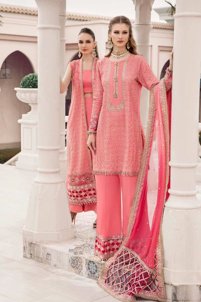 Maria B | Sateen Formals 23 | Candy Pink CST-701 -  Maria B Formal - Original Designer Dress - House of Maryam