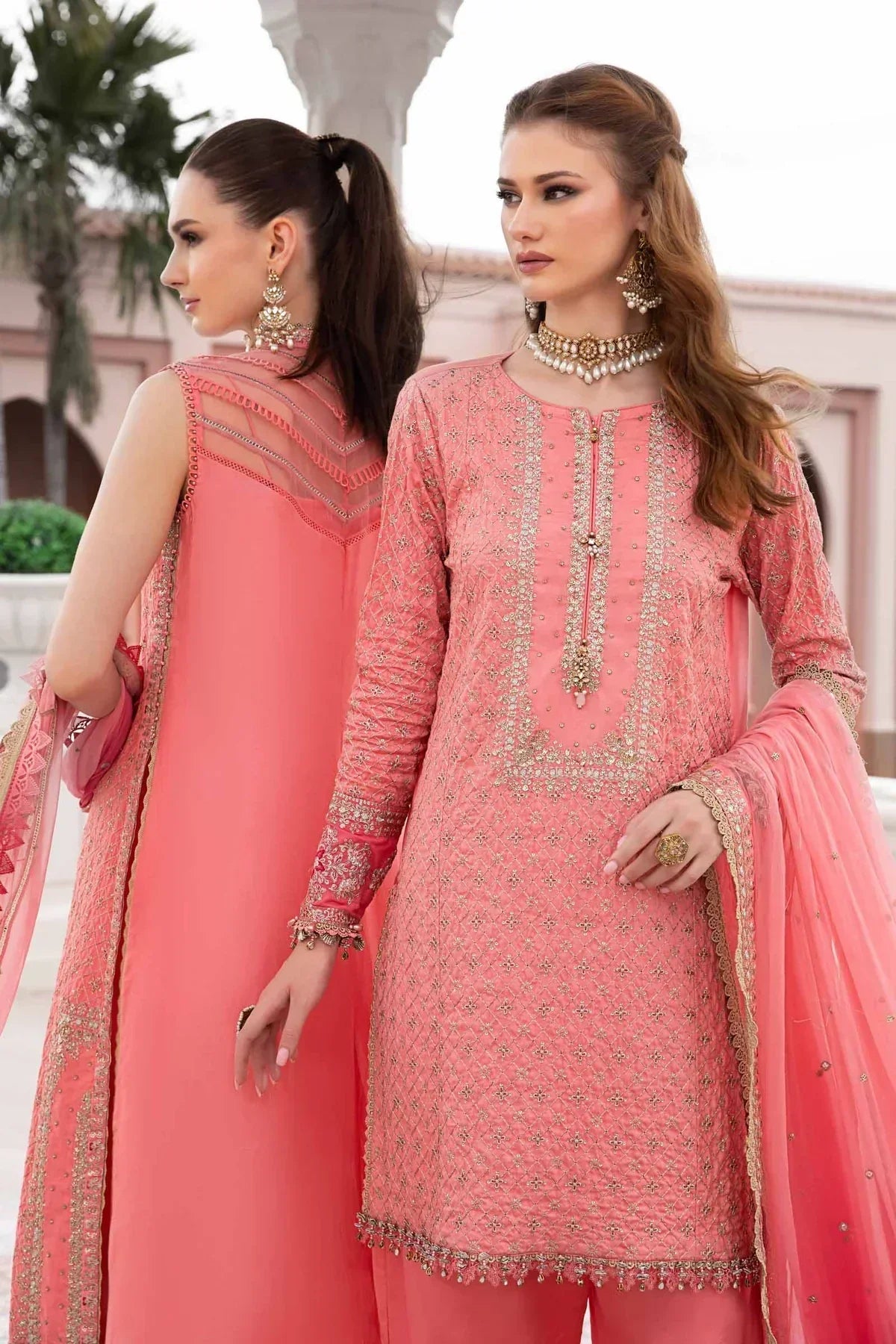 Maria B | Sateen Formals 23 | Candy Pink CST-701 by Designer Maria B - House of Maryam - Pakistani Designer Ethnic Wear in {{ shop.shopifyCountryName }}