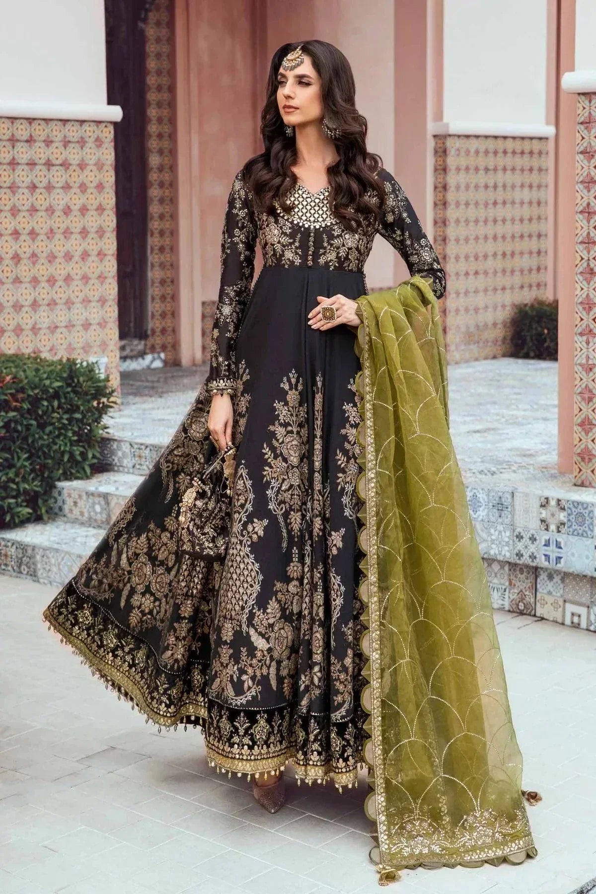 Maria B | Sateen Formals 23 | Black CST-703 -  Maria B Formal - Original Designer Dress - House of Maryam