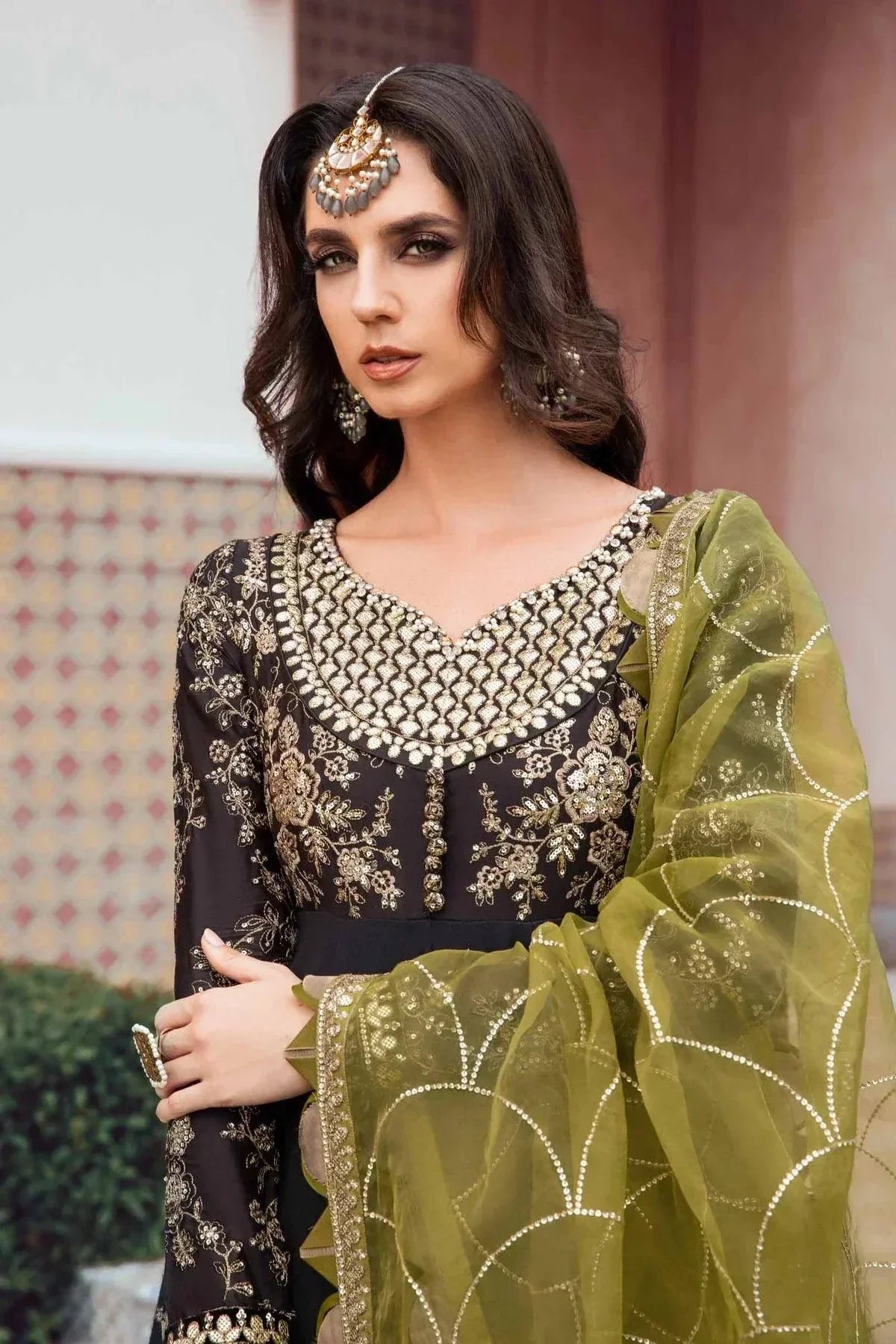 Maria B | Sateen Formals 23 | Black CST-703 -  Maria B Formal - Original Designer Dress - House of Maryam