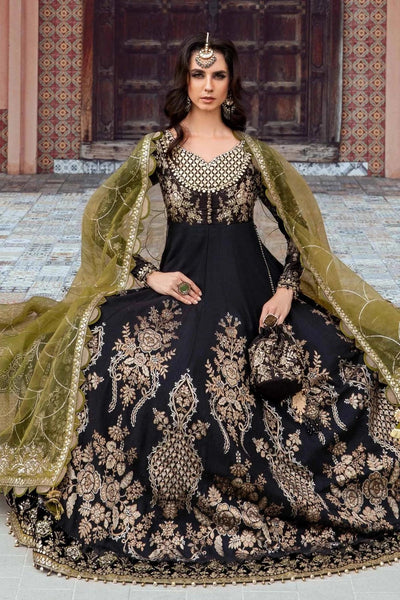 Maria B | Sateen Formals 23 | Black CST-703 -  Maria B Formal - Original Designer Dress - House of Maryam