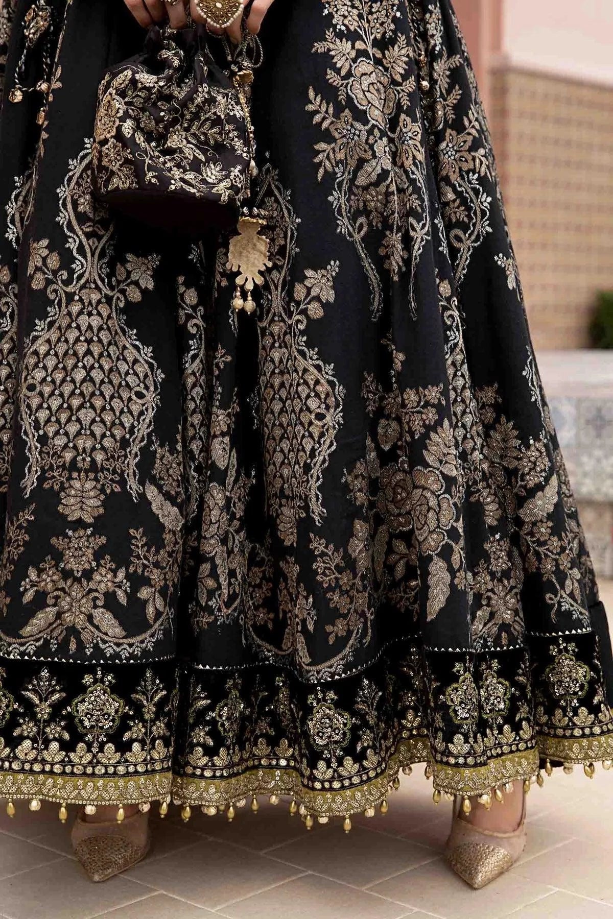 Maria B | Sateen Formals 23 | Black CST-703 -  Maria B Formal - Original Designer Dress - House of Maryam