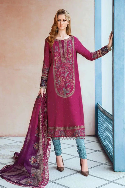 Maria B | Sateen Formals 23 | Magenta CST-704 -  Maria B Formal - Original Designer Dress - House of Maryam