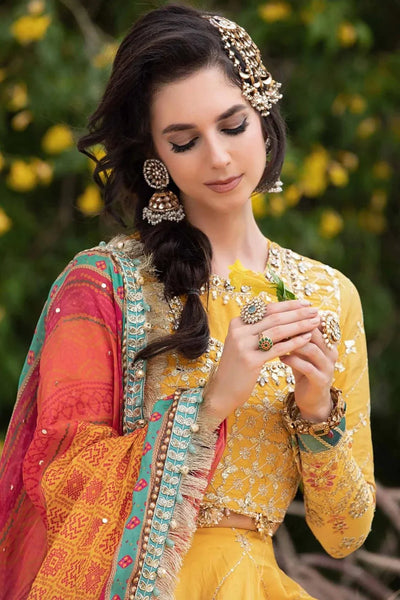 Maria B | Sateen Formals 23 | Yellow CST-705 -  Maria B Formal - Original Designer Dress - House of Maryam