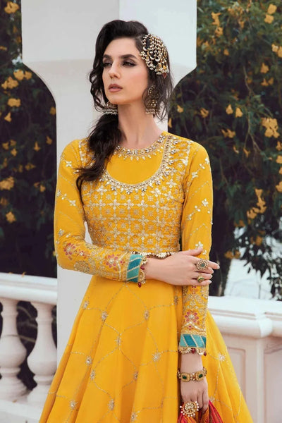 Maria B | Sateen Formals 23 | Yellow CST-705 -  Maria B Formal - Original Designer Dress - House of Maryam