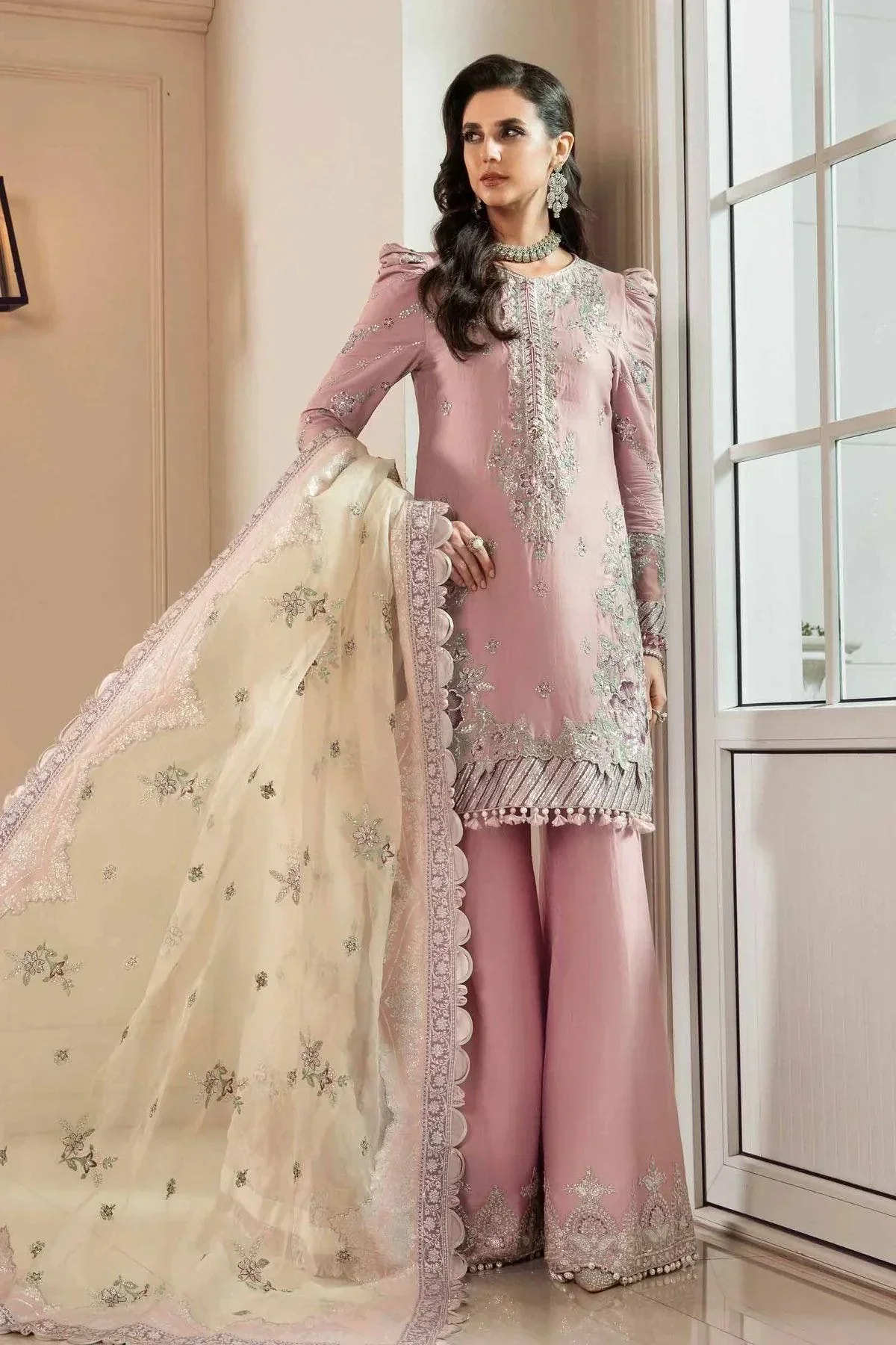 Maria B | Sateen Formals 23 | Mauve CST-706 -  Maria B Formal - Original Designer Dress - House of Maryam