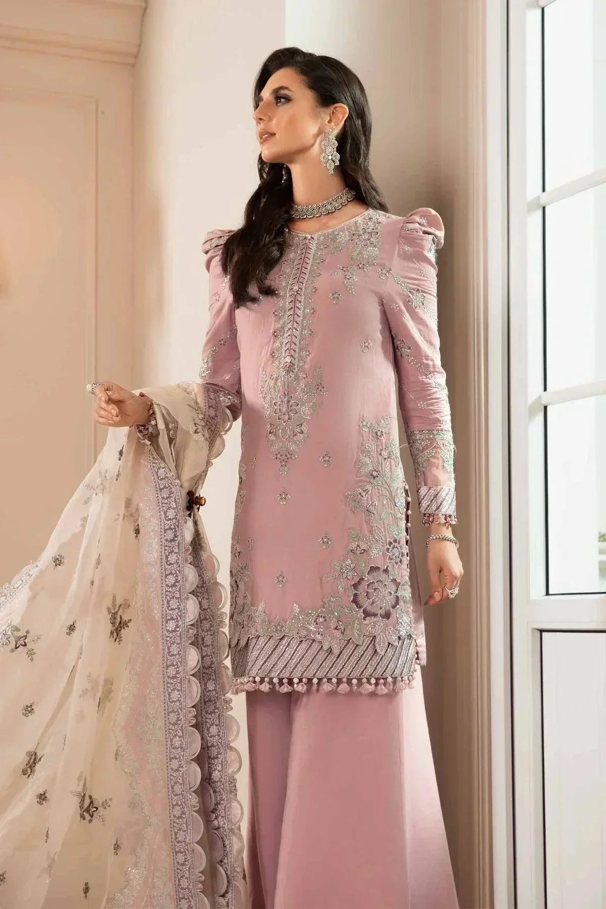 Maria B | Sateen Formals 23 | Mauve CST-706 -  Maria B Formal - Original Designer Dress - House of Maryam