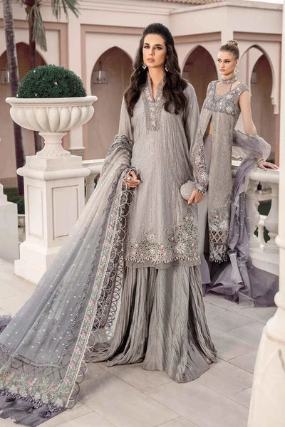 Maria B | Sateen Formals 23 | Grey CST-707 -  Maria B Formal - Original Designer Dress - House of Maryam