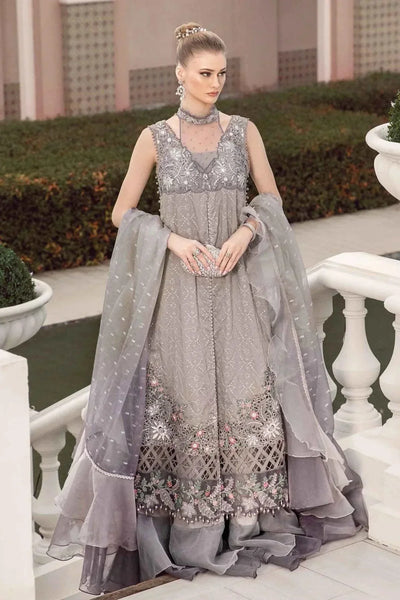 Maria B | Sateen Formals 23 | Grey CST-707 -  Maria B Formal - Original Designer Dress - House of Maryam