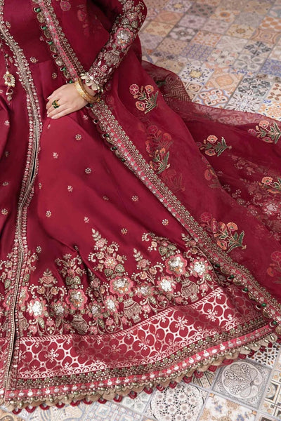 Maria B | Sateen Formals 23 | Maroon CST-708 -  Maria B Formal - Original Designer Dress - House of Maryam
