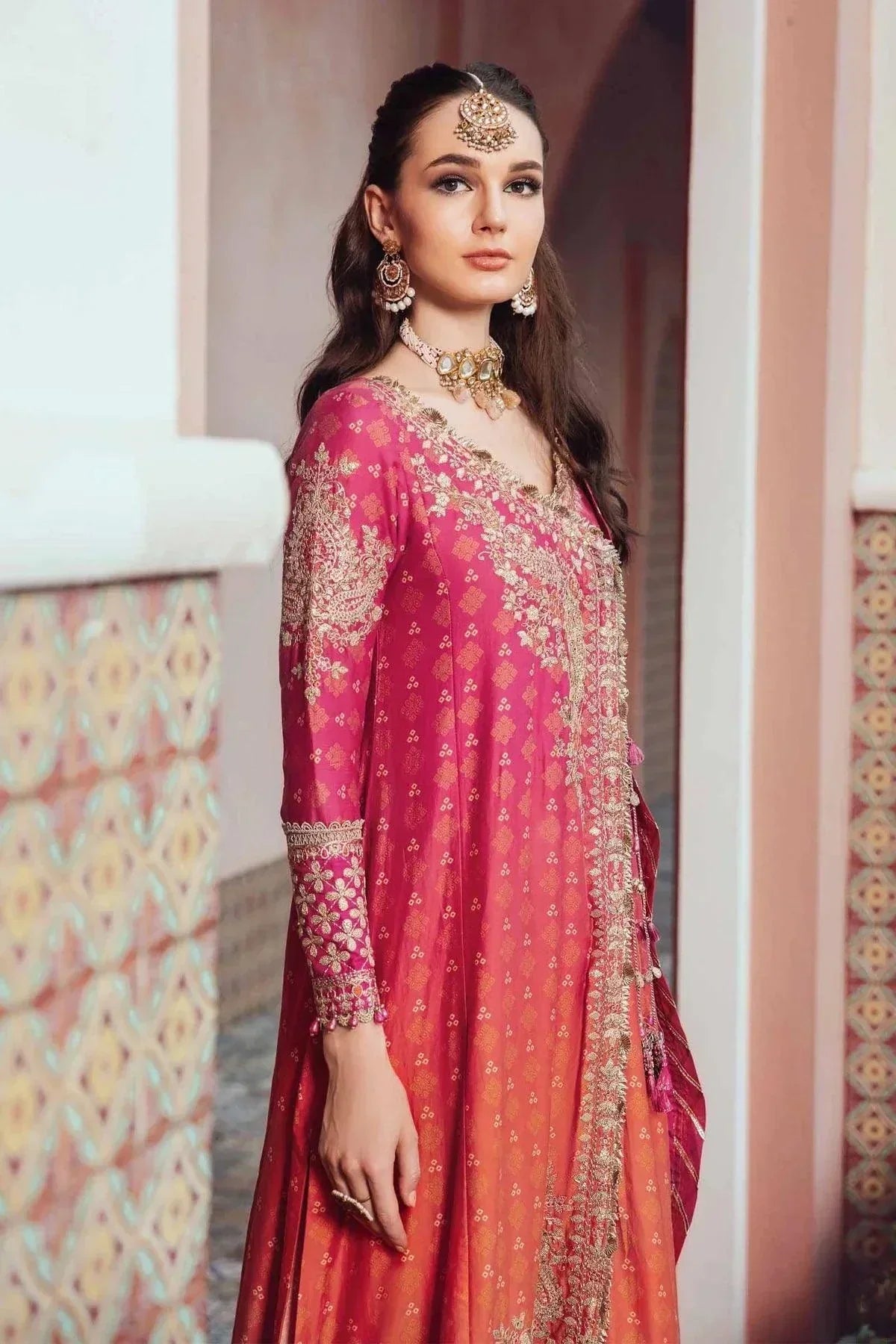 Maria B | Sateen Formals 23 | Fuchsia Pink CST-709 by Designer Maria B - House of Maryam - Pakistani Designer Ethnic Wear in {{ shop.shopifyCountryName }}