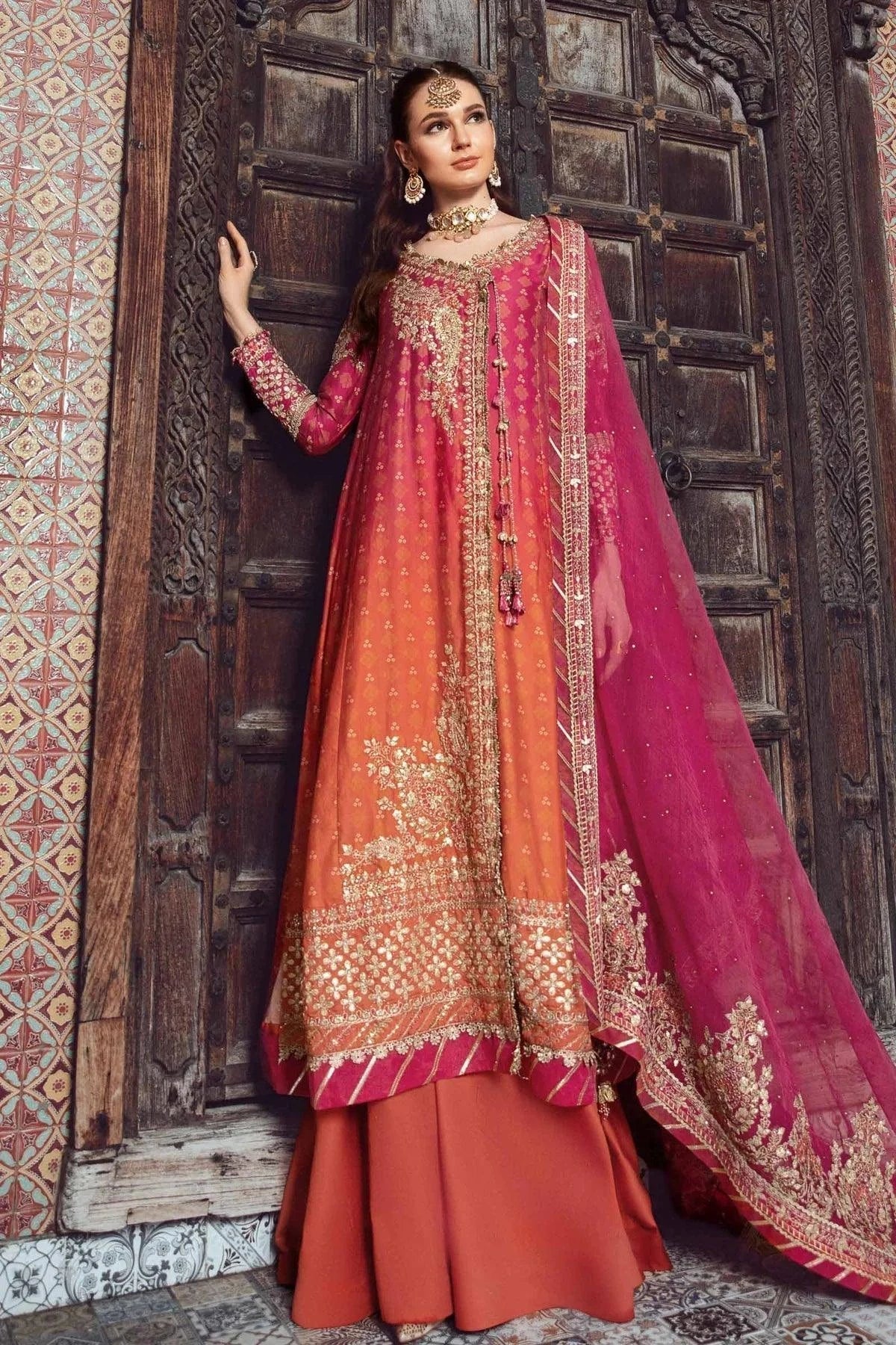 Maria B | Sateen Formals 23 | Fuchsia Pink CST-709 by Designer Maria B - House of Maryam - Pakistani Designer Ethnic Wear in {{ shop.shopifyCountryName }}