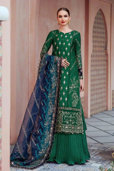 Maria B | Sateen Formals 23 | Emerald Green CST-711 -  Maria B Formal - Original Designer Dress - House of Maryam