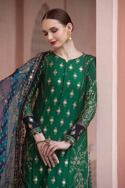 Maria B | Sateen Formals 23 | Emerald Green CST-711 -  Maria B Formal - Original Designer Dress - House of Maryam